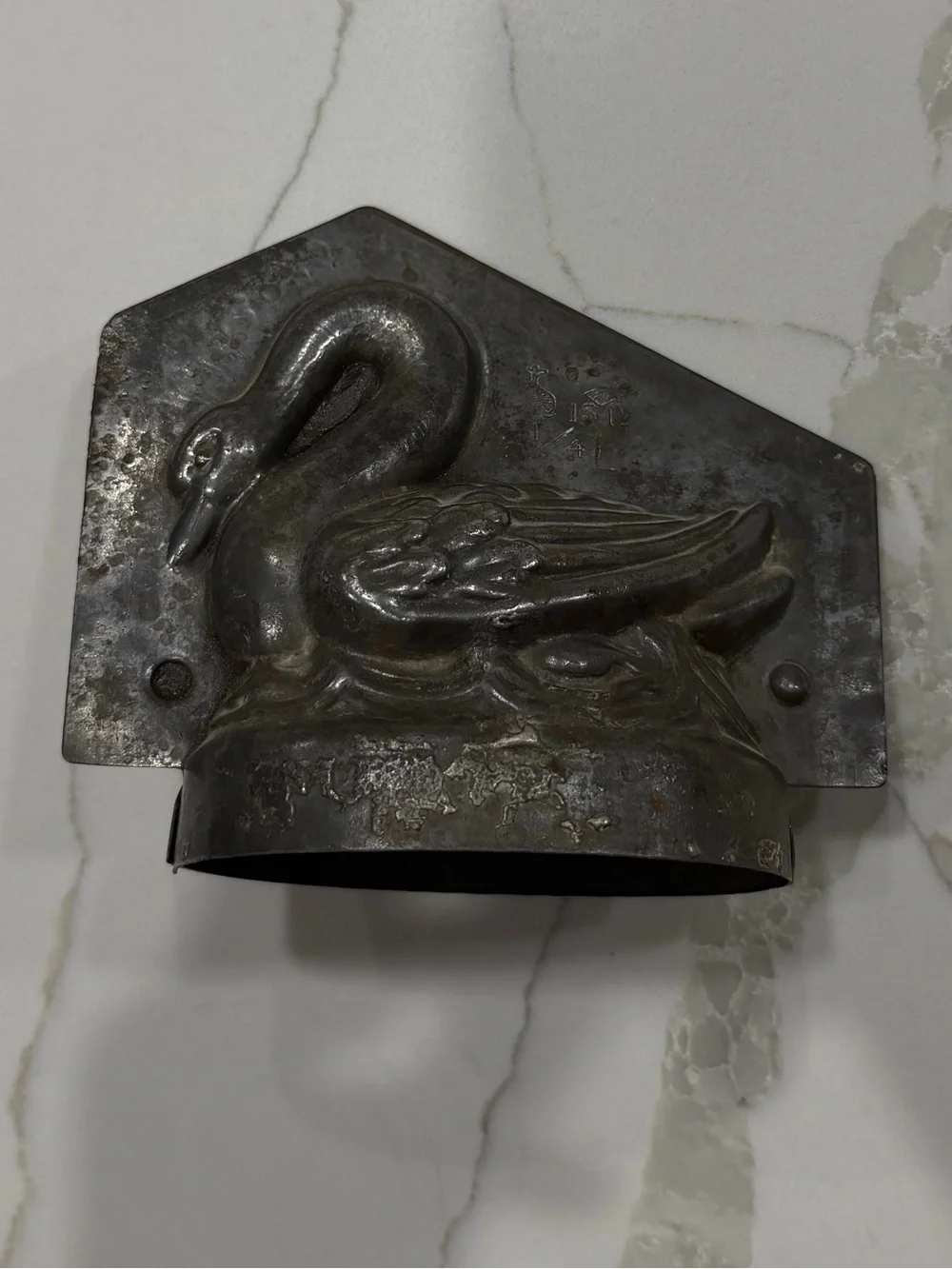 Antique Sommet Metal Chocolate / Ice Cream Mold of Sitting Duck / Swan